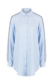 Туника-рубашка синего цвета с застежкой на пуговицы Tom Tailor