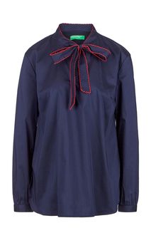 Синяя блуза свободного кроя United Colors of Benetton