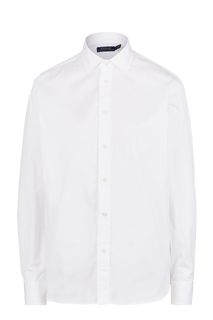 Белая хлопковая рубашка прямого кроя Polo Ralph Lauren
