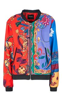 Легкая разноцветная куртка-бомбер на молнии Desigual