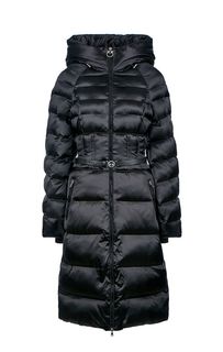 Удлиненная черная куртка с ремнем Pinko