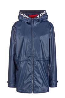 Синий плащ с эластичной вставкой на капюшоне Tommy Jeans