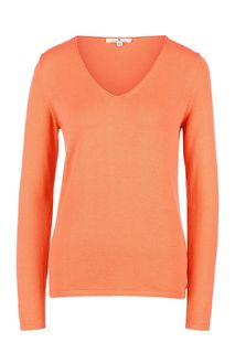 Хлопковый джемпер с треугольным вырезом Tom Tailor