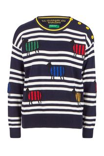 Джемпер из хлопка с пуговицами на плече United Colors of Benetton