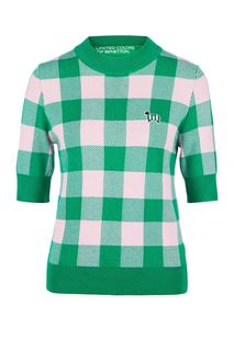 Джемпер в клетку с короткими рукавами United Colors of Benetton