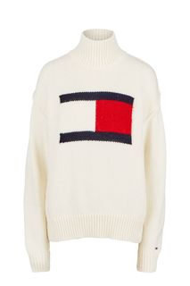Свитер молочного цвета с высоким горлом Tommy Jeans