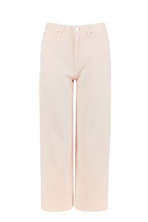 Розовые капри из денима с пятью карманами Wide Leg Lee