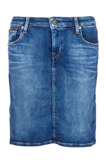 Синяя джинсовая юбка прямого кроя Tommy Jeans