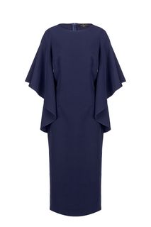 Облегающее синее платье средней длины Lussotico