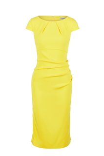 Желтое платье с короткими рукавами D&M by 1001 Dress
