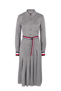 Платье из вискозы с монограммой бренда Tommy Hilfiger