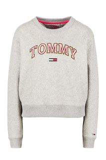 Свитшот серого цвета с яркой вышивкой Tommy Jeans