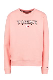 Свитшот розового цвета с декоративным принтом Tommy Jeans