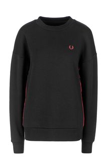 Черный хлопковый свитшот оверсайз Fred Perry