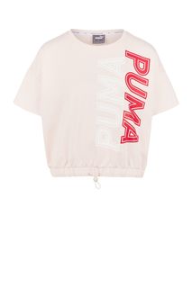 Розовый свитшот с короткими рукавами Puma