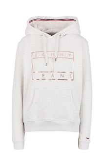 Толстовка серого цвета с золотистым принтом Tommy Jeans