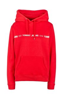 Толстовка красного цвета с золотистым принтом Tommy Jeans