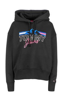 Толстовка черного цвета с ярким принтом Tommy Jeans