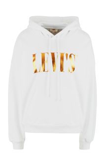 Белая хлопковая толстовка с капюшоном Levis®
