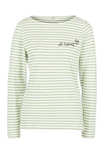 Хлопковая футболка в полоску с длинными рукавами Tom Tailor