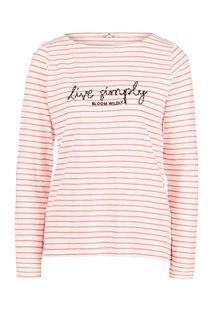 Хлопковая футболка в полоску с длинными рукавами Tom Tailor