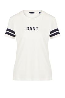 Футболка из хлопка с логотипом бренда Gant