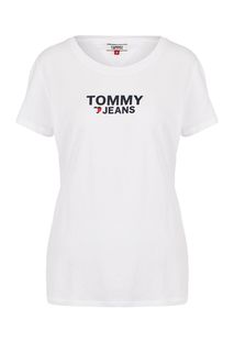 Футболка белого цвета с принтом Tommy Jeans