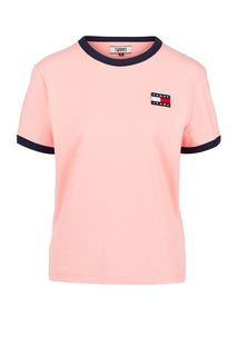 Розовая футболка с короткими рукавами Tommy Jeans