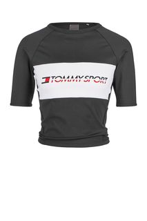 Укороченная футболка с сетчатой спинкой Tommy Sport