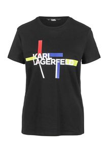 Футболка из хлопка с логотипом бренда Karl Lagerfeld