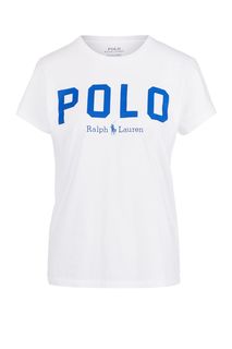 Белая хлопковая футболка с короткими рукавами Polo Ralph Lauren