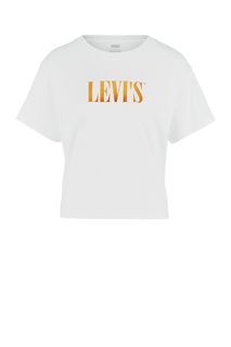 Укороченная белая футболка с принтом Levis®