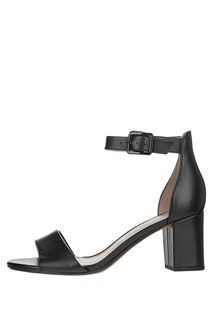 Черные кожаные босоножки на каблуке Clarks
