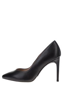 Черные кожаные туфли на шпильке Tamaris