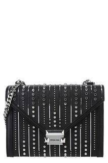 Маленькая кожаная сумка с металлическим декором Whitney Michael Michael Kors