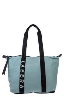 Складная голубая сумка с нашивками Labbra Like