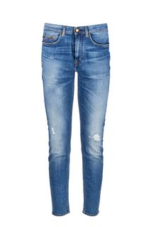 Зауженные синие джинсы с потертостями Tommy Hilfiger