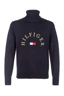 Темно-синий джемпер с высоким воротом Tommy Hilfiger
