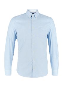 Синяя приталенная рубашка в полоску Marc Opolo