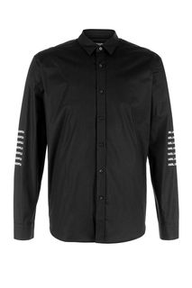 Приталенная черная рубашка из хлопка Karl Lagerfeld