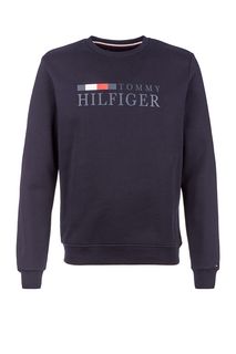 Темно-синий свитшот с логотипом бренда Tommy Hilfiger