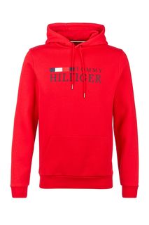 Красная толстовка с логотипом бренда Tommy Hilfiger