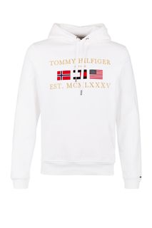 Белая толстовка с фактурным принтом Tommy Hilfiger