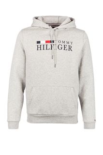 Серая толстовка с логотипом бренда Tommy Hilfiger