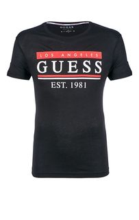 Трикотажная футболка с контрастным принтом Guess