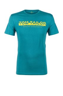 Хлопковая футболка с круглым вырезом Tom Tailor