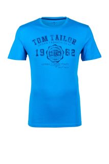 Хлопковая футболка с круглым вырезом Tom Tailor