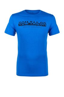 Хлопковая футболка с круглым вырезом Tom Tailor