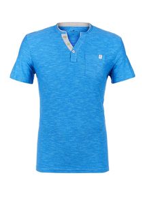 Хлопковая футболка с треугольным вырезом Tom Tailor