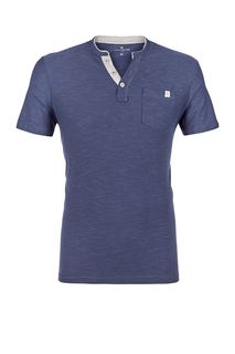 Хлопковая футболка с треугольным вырезом Tom Tailor